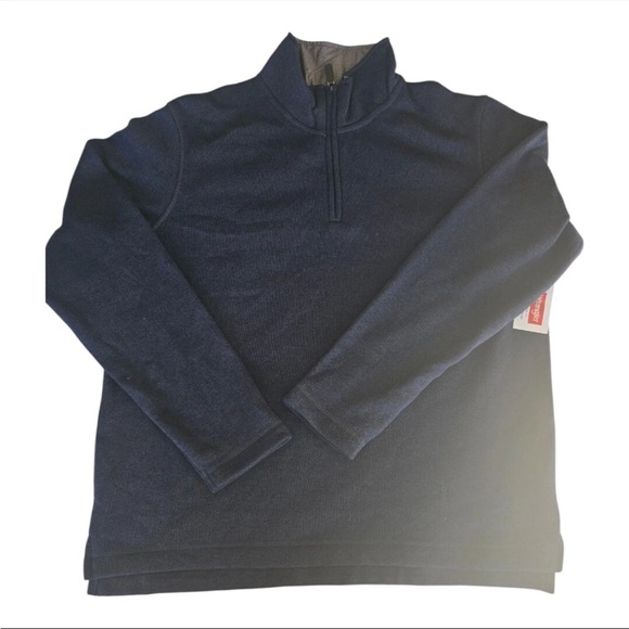 Wrangler Authentics Men's 1/4 Zip Solid Pullover Sweater Blue Sz M New Henley - Picture 2 of 12